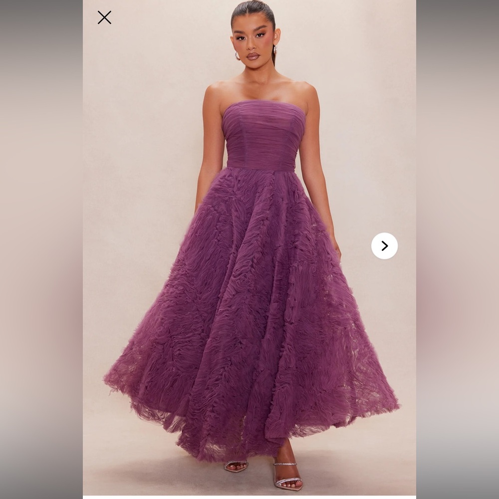 Fashion Nova Strapless Plum Dress
